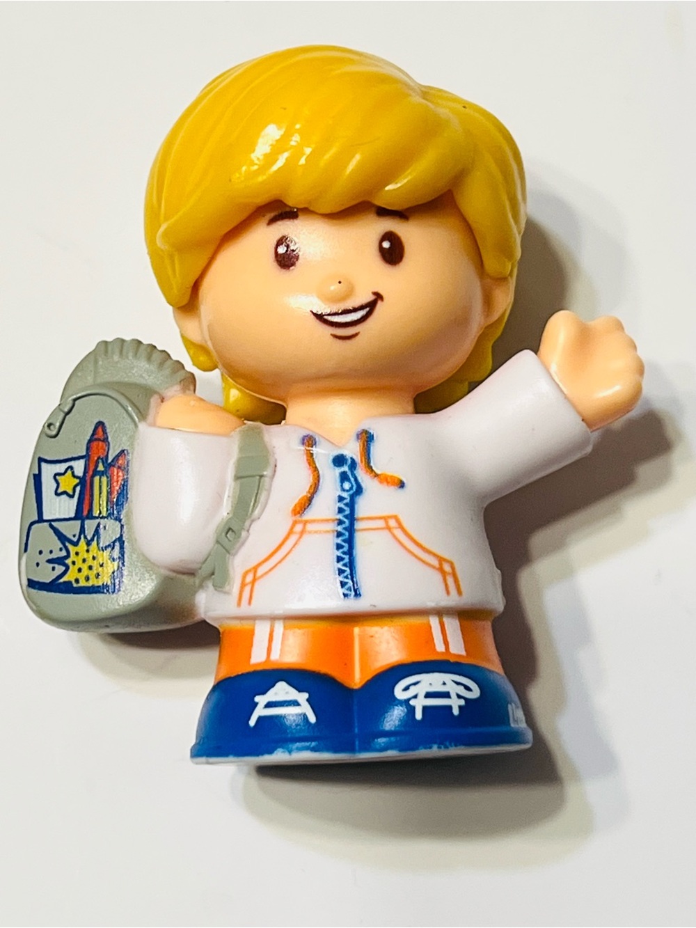 School Boy Figure Holding Backpack